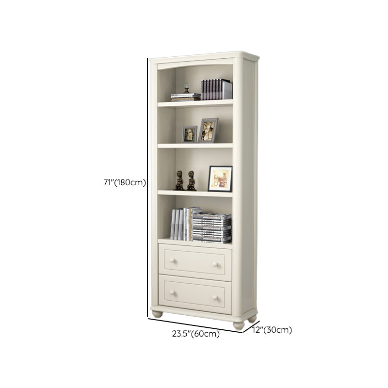 Wood Standard Bookshelf White Contemporary Bookcase with Shelves Clearhalo 'Bookcases' 'furn' 'furn_bookcases' 'Furniture' 'Office Furniture' 6524552
