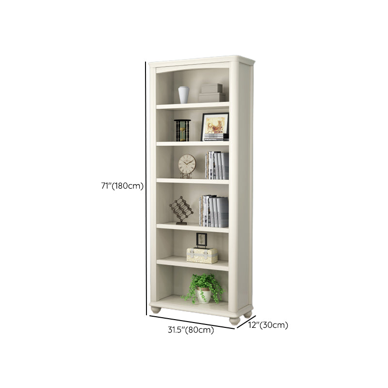 Wood Standard Bookshelf White Contemporary Bookcase with Shelves Clearhalo 'Bookcases' 'furn' 'furn_bookcases' 'Furniture' 'Office Furniture' 6524556