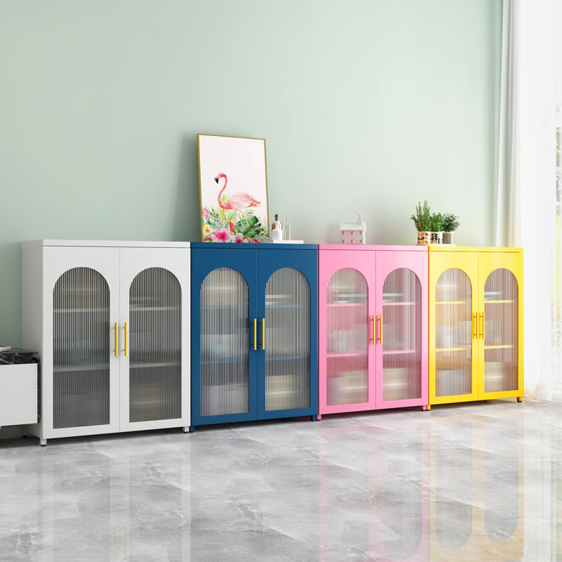 Scandinavian Metal Bookshelf Standard Closed Back Bookcase with Cabinets Clearhalo 'Bookcases' 'furn' 'furn_bookcases' 'Furniture' 'Office Furniture' 6524604