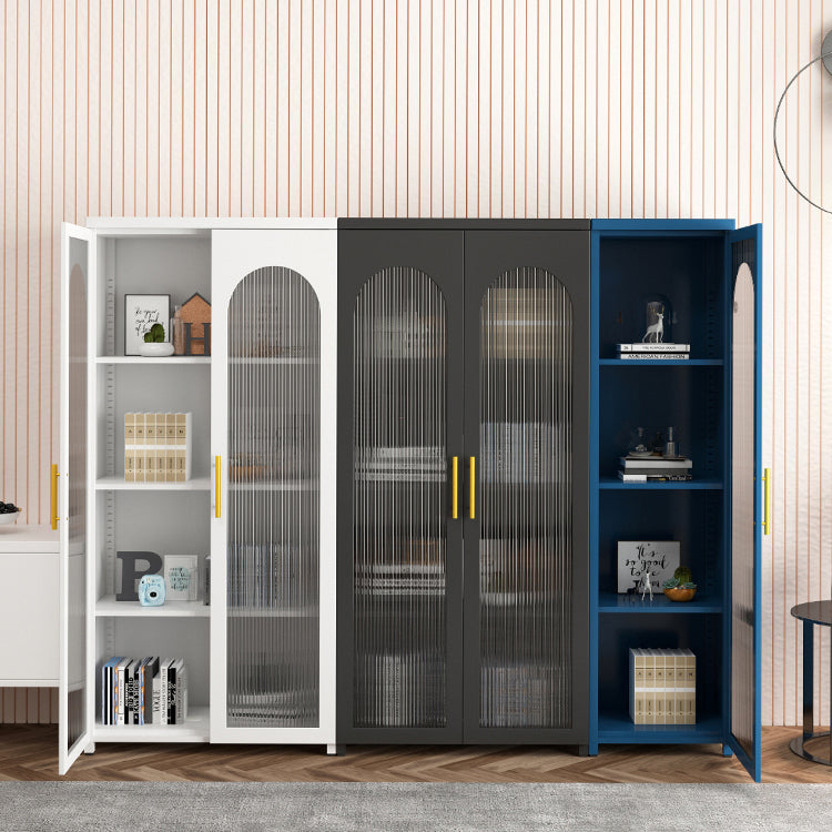 Scandinavian Metal Bookshelf Standard Closed Back Bookcase with Cabinets Clearhalo 'Bookcases' 'furn' 'furn_bookcases' 'Furniture' 'Office Furniture' 6524616