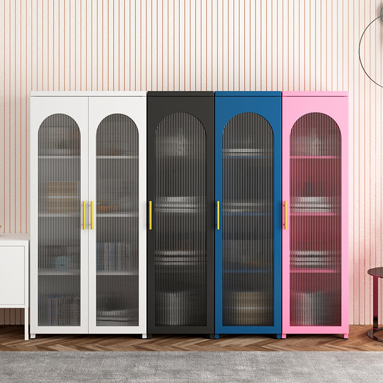 Scandinavian Metal Bookshelf Standard Closed Back Bookcase with Cabinets Clearhalo 'Bookcases' 'furn' 'furn_bookcases' 'Furniture' 'Office Furniture' 6524619