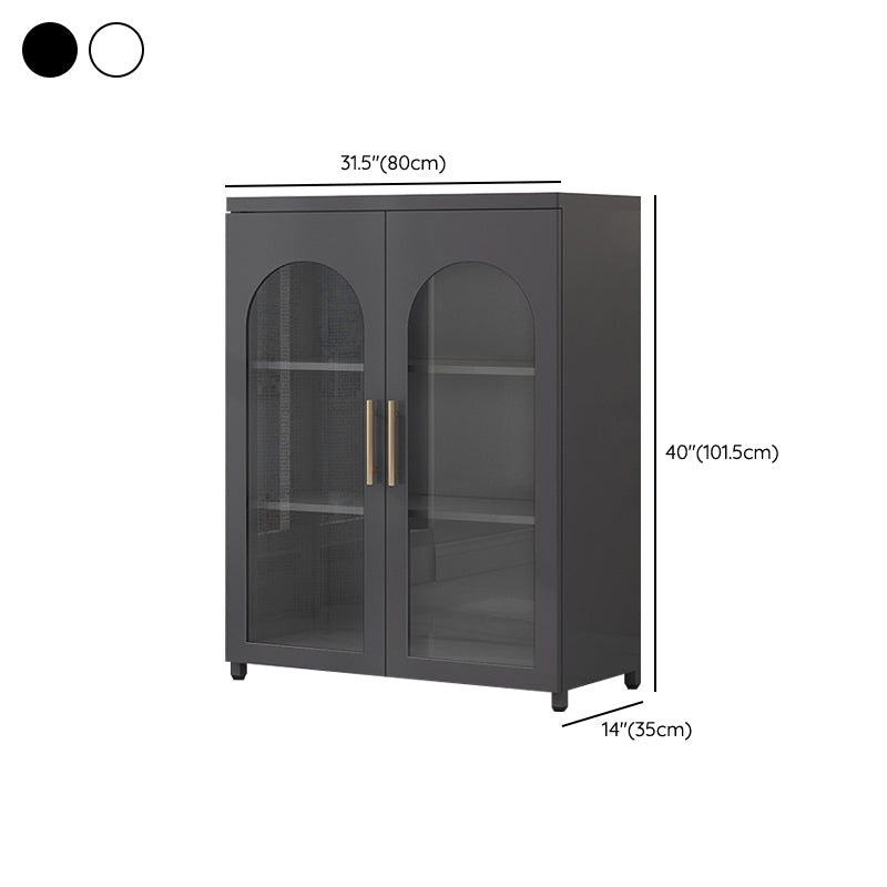 Scandinavian Metal Bookshelf Standard Closed Back Bookcase with Cabinets Clearhalo 'Bookcases' 'furn' 'furn_bookcases' 'Furniture' 'Office Furniture' 6524634