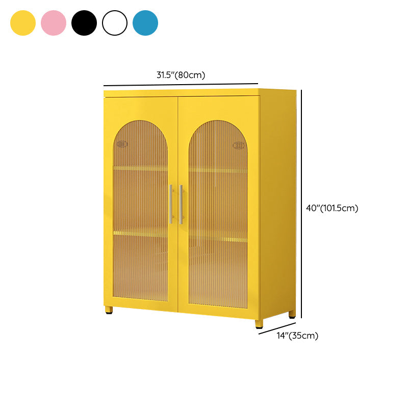 Scandinavian Metal Bookshelf Standard Closed Back Bookcase with Cabinets Clearhalo 'Bookcases' 'furn' 'furn_bookcases' 'Furniture' 'Office Furniture' 6524635