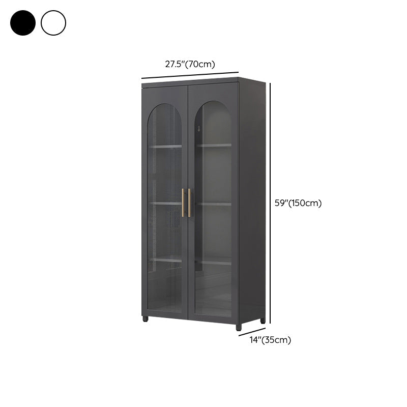 Scandinavian Metal Bookshelf Standard Closed Back Bookcase with Cabinets Clearhalo 'Bookcases' 'furn' 'furn_bookcases' 'Furniture' 'Office Furniture' 6524636