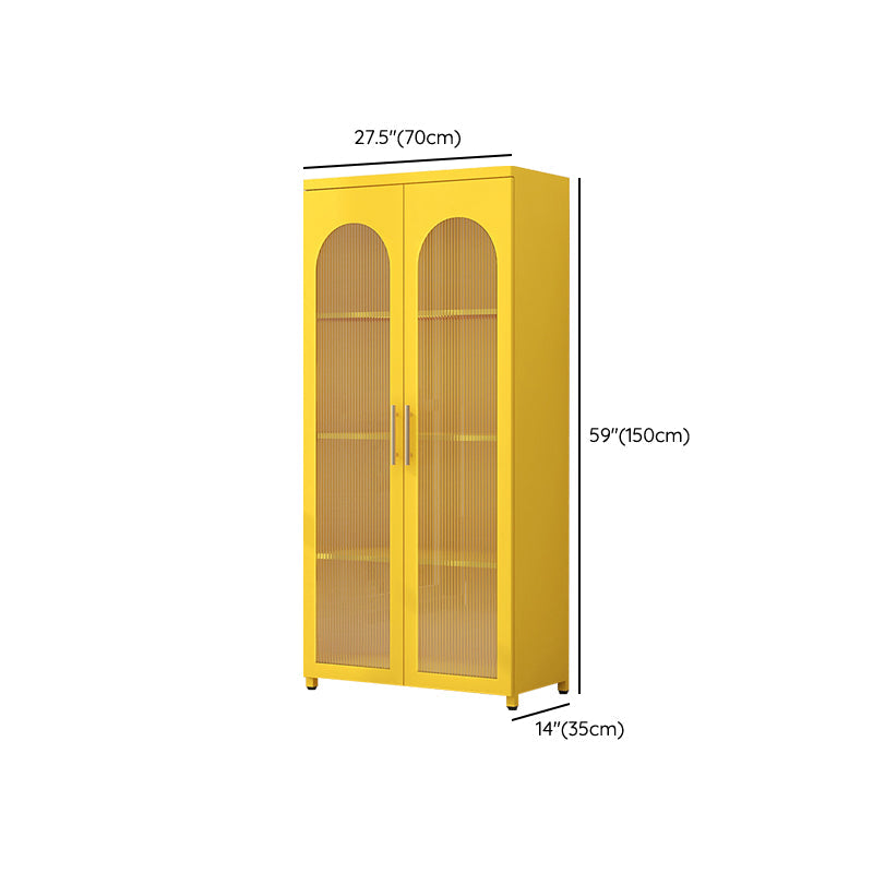 Scandinavian Metal Bookshelf Standard Closed Back Bookcase with Cabinets Clearhalo 'Bookcases' 'furn' 'furn_bookcases' 'Furniture' 'Office Furniture' 6524637
