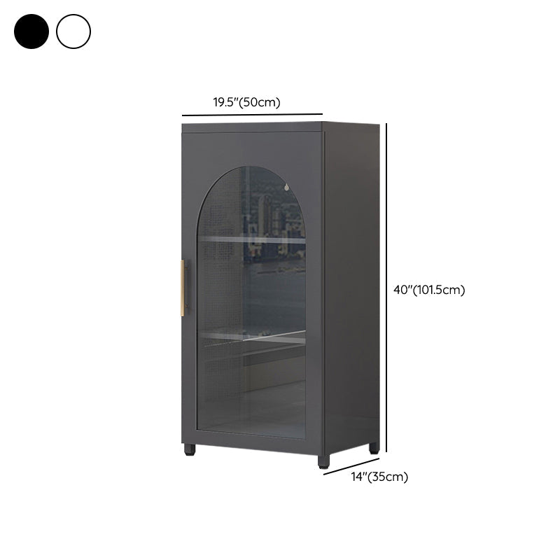 Scandinavian Metal Bookshelf Standard Closed Back Bookcase with Cabinets Clearhalo 'Bookcases' 'furn' 'furn_bookcases' 'Furniture' 'Office Furniture' 6524638