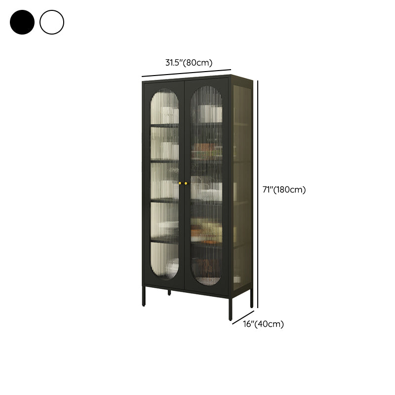 Scandinavian Metal Bookshelf Standard Closed Back Bookcase with Cabinets Clearhalo 'Bookcases' 'furn' 'furn_bookcases' 'Furniture' 'Office Furniture' 6524640