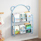 Metal Floating Scandinavian Bookcase Closed Back Bookshelf with Shelves 26"L x 5"W x 34"H Blue Clearhalo 'Bookcases' 'furn' 'furn_bookcases' 'Furniture' 'Office Furniture' 6524660