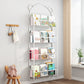 Metal Floating Scandinavian Bookcase Closed Back Bookshelf with Shelves 20"L x 5"W x 56"H White Clearhalo 'Bookcases' 'furn' 'furn_bookcases' 'Furniture' 'Office Furniture' 6524667