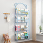 Metal Floating Scandinavian Bookcase Closed Back Bookshelf with Shelves 26"L x 5"W x 60"H Blue Clearhalo 'Bookcases' 'furn' 'furn_bookcases' 'Furniture' 'Office Furniture' 6524671