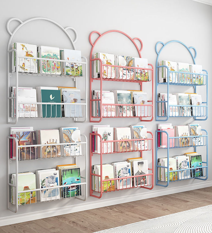 Metal Closed Back Bookshelf Scandinavian Wall Mounted Bookcase Clearhalo 'Bookcases' 'furn' 'furn_bookcases' 'Furniture' 'Office Furniture' 6524722