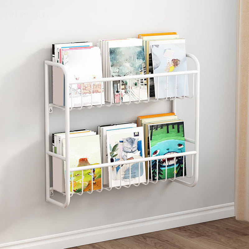 Metal Closed Back Bookshelf Scandinavian Wall Mounted Bookcase 20"L x 5"W x 20"H White Clearhalo 'Bookcases' 'furn' 'furn_bookcases' 'Furniture' 'Office Furniture' 6524725