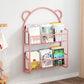 Metal Closed Back Bookshelf Scandinavian Wall Mounted Bookcase 20.5"L x 4.5"W x 30.5"H Pink Clearhalo 'Bookcases' 'furn' 'furn_bookcases' 'Furniture' 'Office Furniture' 6524738