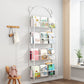 Metal Closed Back Bookshelf Scandinavian Wall Mounted Bookcase 26"L x 5"W x 60"H White Clearhalo 'Bookcases' 'furn' 'furn_bookcases' 'Furniture' 'Office Furniture' 6524753
