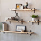 Contemporary Floating Bookshelf Wooden Natural Closed Back Bookcase