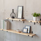 Contemporary Floating Bookshelf Wooden Natural Closed Back Bookcase