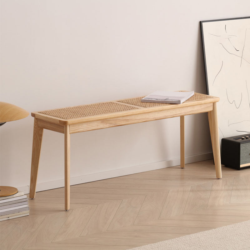 Tropical Solid Wood Bedroom Bench 11.8" Wide Seating Bench with Legs 39"L x 12"W x 17"H Natural Clearhalo 'Benches' 'Chairs & Seating' 'furn' 'furn_benches' 'Furniture' 'Living Room Furniture' 6524974