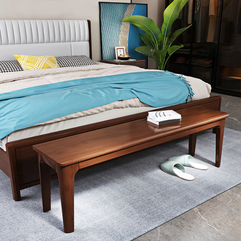 14-Inch Width Bedroom Bench Modern Style Solid Wood Seating Bench 59"L x 14"W x 18"H Nut-Brown Clearhalo 'Benches' 'Chairs & Seating' 'furn' 'furn_benches' 'Furniture' 'Living Room Furniture' 6524988