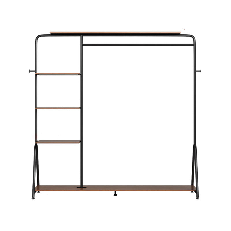 Industrial Style Coat Rack Metal Free Standing Multi Layer Shelves Coat Rack Brown-Black Clearhalo 'Entry & Mudroom Furniture' 'furn' 'furn_hall_tree_coat_racks' 'Furniture' 'Hall Trees & Coat Racks' 'hall_tree_coat_racks' 6525048