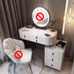 Glass/Stone Top Make-up Vanity Solid Wood Vanity Dressing Table with Storage Drawers