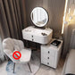 Glass/Stone Top Make-up Vanity Solid Wood Vanity Dressing Table with Storage Drawers