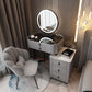 Glass/Stone Top Make-up Vanity Solid Wood Vanity Dressing Table with Storage Drawers