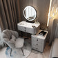 Glass/Stone Top Make-up Vanity Solid Wood Vanity Dressing Table with Storage Drawers