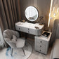 Glass/Stone Top Make-up Vanity Solid Wood Vanity Dressing Table with Storage Drawers