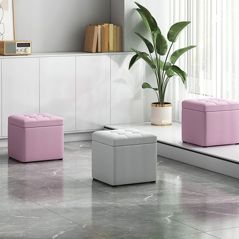 Modern Dark Grey Square Pouf Cotton Tear Resistant Pouf for Living Room Clearhalo 'furn' 'furn_ottomans_poufs' 'Furniture' 'Living Room Furniture' 'Ottomans & Poufs' 'ottomans_poufs' 6525300