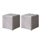 Modern Dark Grey Square Pouf Cotton Tear Resistant Pouf for Living Room Light Gray 2 Piece Set Clearhalo 'furn' 'furn_ottomans_poufs' 'Furniture' 'Living Room Furniture' 'Ottomans & Poufs' 'ottomans_poufs' 6525303