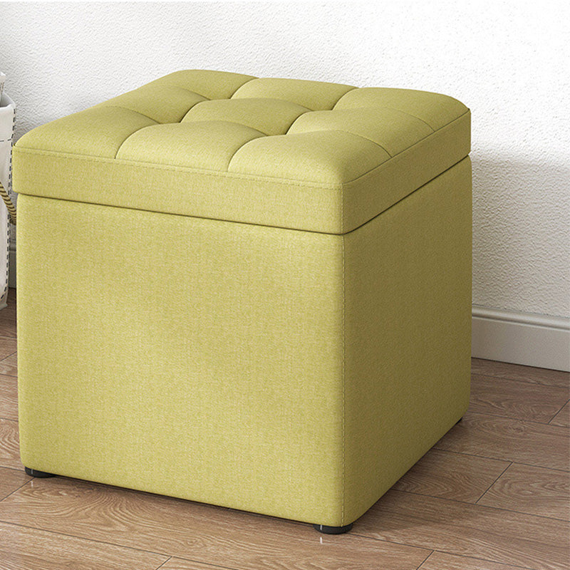 Modern Dark Grey Square Pouf Cotton Tear Resistant Pouf for Living Room Green 1 Piece Clearhalo 'furn' 'furn_ottomans_poufs' 'Furniture' 'Living Room Furniture' 'Ottomans & Poufs' 'ottomans_poufs' 6525313
