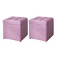 Modern Dark Grey Square Pouf Cotton Tear Resistant Pouf for Living Room Light Purple 2 Piece Set Clearhalo 'furn' 'furn_ottomans_poufs' 'Furniture' 'Living Room Furniture' 'Ottomans & Poufs' 'ottomans_poufs' 6525317