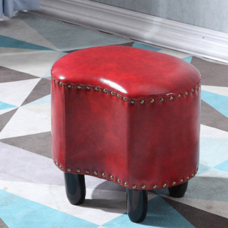 Modern Coffee Standard Leather Specialty Standard for Living Room Red 1 Piece Clearhalo 'furn' 'furn_ottomans_poufs' 'Furniture' 'Living Room Furniture' 'Ottomans & Poufs' 'ottomans_poufs' 6525337