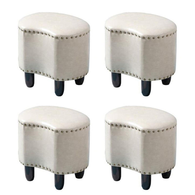 Modern Coffee Standard Leather Specialty Standard for Living Room Grey 4 Piece Set Clearhalo 'furn' 'furn_ottomans_poufs' 'Furniture' 'Living Room Furniture' 'Ottomans & Poufs' 'ottomans_poufs' 6525345