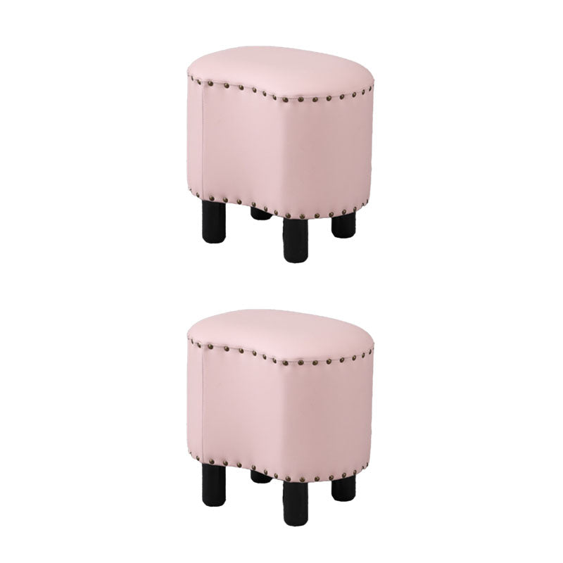 Modern Coffee Standard Leather Specialty Standard for Living Room Pink 2 Piece Set Clearhalo 'furn' 'furn_ottomans_poufs' 'Furniture' 'Living Room Furniture' 'Ottomans & Poufs' 'ottomans_poufs' 6525350