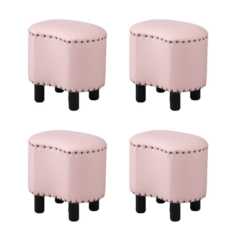 Modern Coffee Standard Leather Specialty Standard for Living Room Pink 4 Piece Set Clearhalo 'furn' 'furn_ottomans_poufs' 'Furniture' 'Living Room Furniture' 'Ottomans & Poufs' 'ottomans_poufs' 6525352