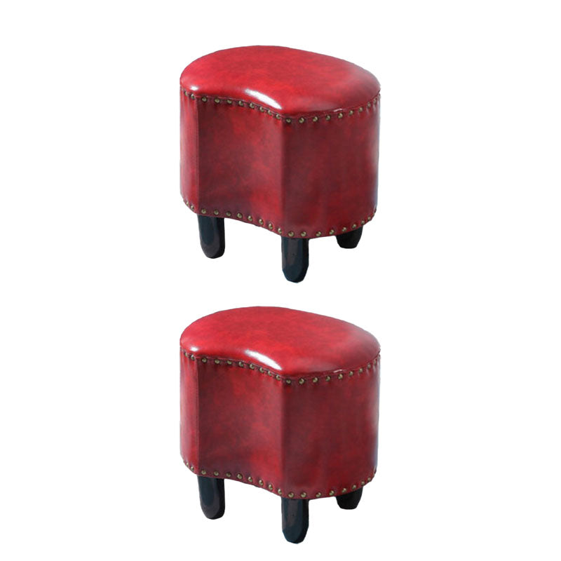 Modern Coffee Standard Leather Specialty Standard for Living Room Red 2 Piece Set Clearhalo 'furn' 'furn_ottomans_poufs' 'Furniture' 'Living Room Furniture' 'Ottomans & Poufs' 'ottomans_poufs' 6525357