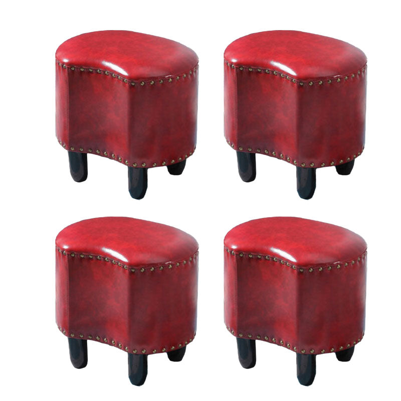 Modern Coffee Standard Leather Specialty Standard for Living Room Red 4 Piece Set Clearhalo 'furn' 'furn_ottomans_poufs' 'Furniture' 'Living Room Furniture' 'Ottomans & Poufs' 'ottomans_poufs' 6525358