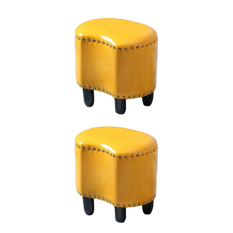 Modern Coffee Standard Leather Specialty Standard for Living Room Yellow 2 Piece Set Clearhalo 'furn' 'furn_ottomans_poufs' 'Furniture' 'Living Room Furniture' 'Ottomans & Poufs' 'ottomans_poufs' 6525359