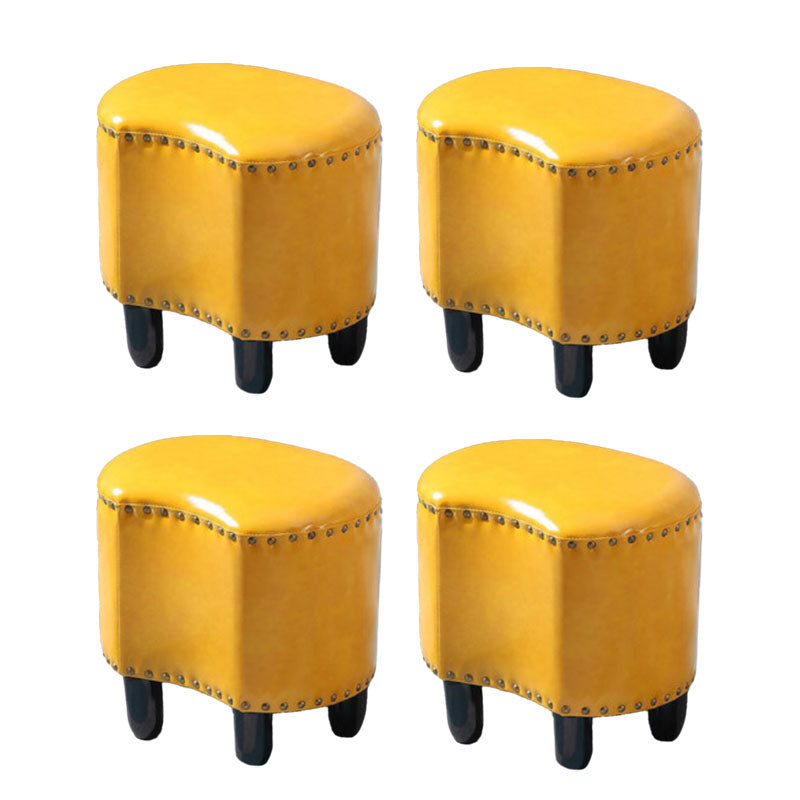 Modern Coffee Standard Leather Specialty Standard for Living Room Yellow 4 Piece Set Clearhalo 'furn' 'furn_ottomans_poufs' 'Furniture' 'Living Room Furniture' 'Ottomans & Poufs' 'ottomans_poufs' 6525360
