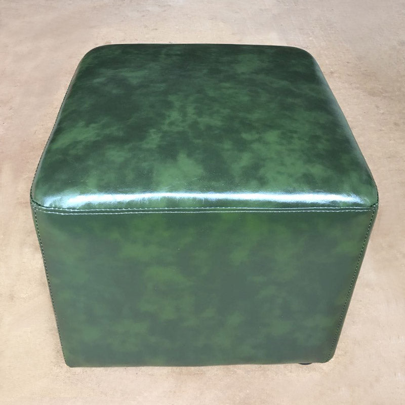 Mid-Century Modern Pouf Ottoman Genuine Leather Upholstered Solid Color Square Ottoman Clearhalo 'furn' 'furn_ottomans_poufs' 'Furniture' 'Living Room Furniture' 'Ottomans & Poufs' 'ottomans_poufs' 6525371
