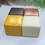 Mid-Century Modern Pouf Ottoman Genuine Leather Upholstered Solid Color Square Ottoman Clearhalo 'furn' 'furn_ottomans_poufs' 'Furniture' 'Living Room Furniture' 'Ottomans & Poufs' 'ottomans_poufs' 6525378