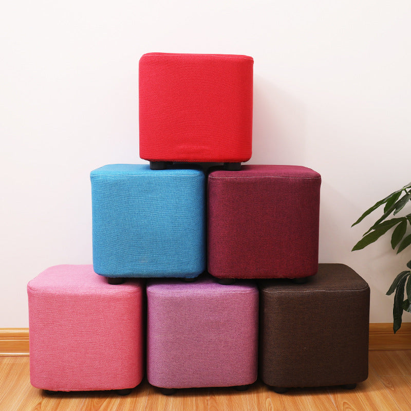 Contemporary Pouf Ottoman Fabric Upholstered Solid Color Square Ottoman Clearhalo 'furn' 'furn_ottomans_poufs' 'Furniture' 'Living Room Furniture' 'Ottomans & Poufs' 'ottomans_poufs' 6525401