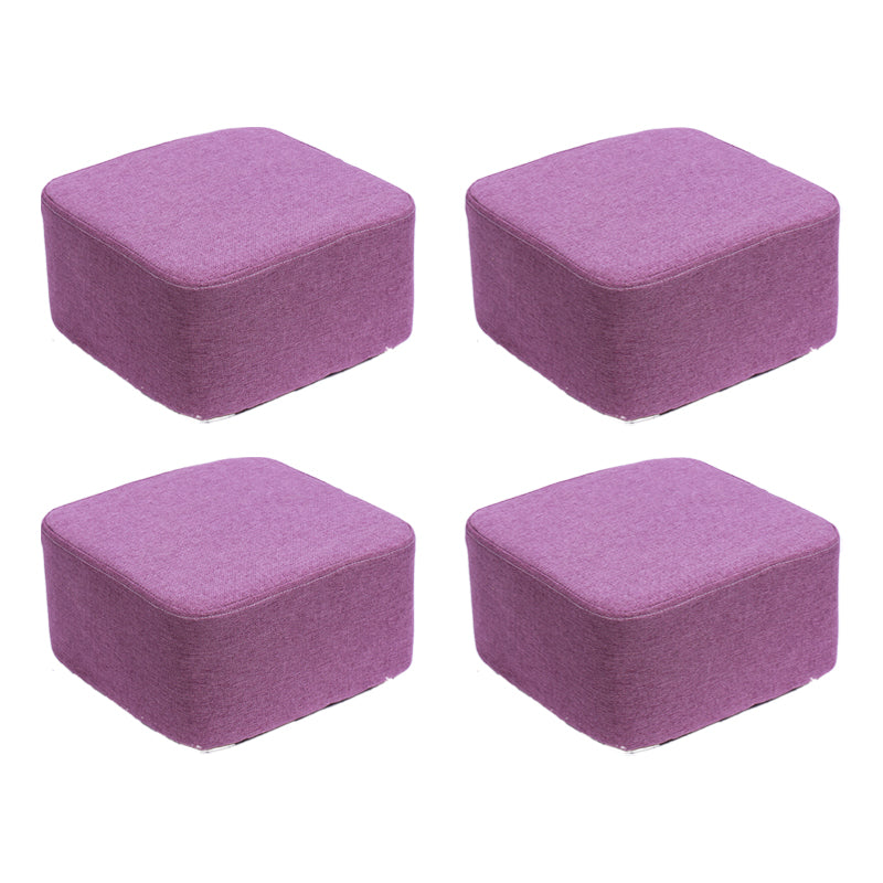 Contemporary Pouf Ottoman Fabric Upholstered Solid Color Square Ottoman Violet 4 Piece Set Clearhalo 'furn' 'furn_ottomans_poufs' 'Furniture' 'Living Room Furniture' 'Ottomans & Poufs' 'ottomans_poufs' 6525412