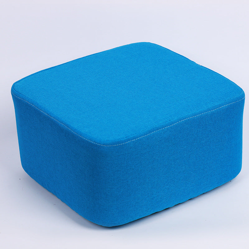 Contemporary Pouf Ottoman Fabric Upholstered Solid Color Square Ottoman Blue 1 Piece Clearhalo 'furn' 'furn_ottomans_poufs' 'Furniture' 'Living Room Furniture' 'Ottomans & Poufs' 'ottomans_poufs' 6525414