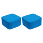 Contemporary Pouf Ottoman Fabric Upholstered Solid Color Square Ottoman Blue 2 Piece Set Clearhalo 'furn' 'furn_ottomans_poufs' 'Furniture' 'Living Room Furniture' 'Ottomans & Poufs' 'ottomans_poufs' 6525416