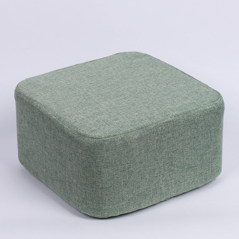 Contemporary Pouf Ottoman Fabric Upholstered Solid Color Square Ottoman Sage Green 1 Piece Clearhalo 'furn' 'furn_ottomans_poufs' 'Furniture' 'Living Room Furniture' 'Ottomans & Poufs' 'ottomans_poufs' 6525418
