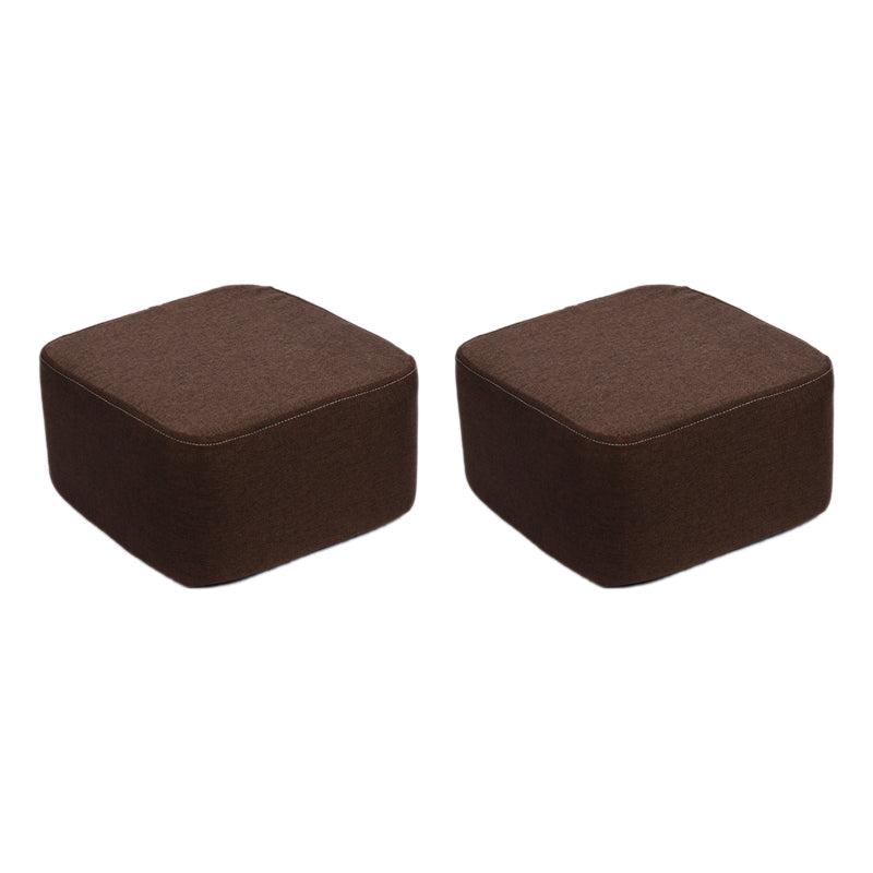 Contemporary Pouf Ottoman Fabric Upholstered Solid Color Square Ottoman Coffee 2 Piece Set Clearhalo 'furn' 'furn_ottomans_poufs' 'Furniture' 'Living Room Furniture' 'Ottomans & Poufs' 'ottomans_poufs' 6525428