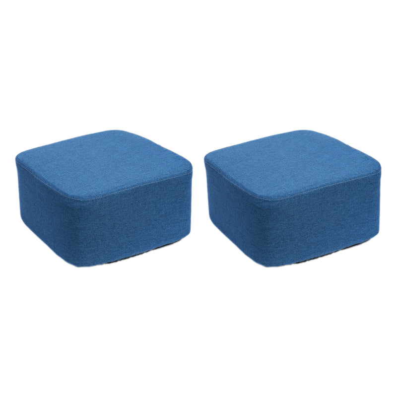 Contemporary Pouf Ottoman Fabric Upholstered Solid Color Square Ottoman Blue Gray 2 Piece Set Clearhalo 'furn' 'furn_ottomans_poufs' 'Furniture' 'Living Room Furniture' 'Ottomans & Poufs' 'ottomans_poufs' 6525431
