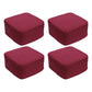 Contemporary Pouf Ottoman Fabric Upholstered Solid Color Square Ottoman Dark Purple 4 Piece Set Clearhalo 'furn' 'furn_ottomans_poufs' 'Furniture' 'Living Room Furniture' 'Ottomans & Poufs' 'ottomans_poufs' 6525435